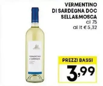 Pam VERMENTINO DI SARDEGNA DOC SELLA&MOSCA cl 75 offerta