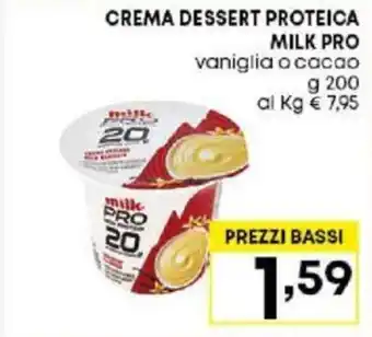 Pam CREMA DESSERT PROTEICA MILK PRO vaniglia o cacao offerta