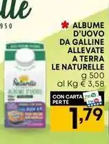 Pam ALBUME D'UOVO DA GALLINE ALLEVATE A TERRA LE NATURELLE g 500 offerta