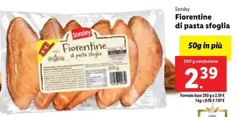 Lidl Sondey Fiorentine di pasta sfoglia 300 g confezione offerta