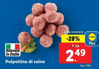 Lidl Polpettine di suino 320 g confezione offerta