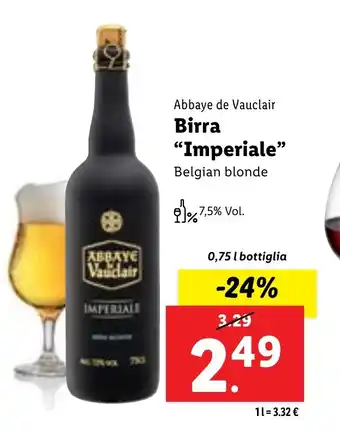 Lidl Abbaye de Vauclair Birra "Imperiale" 0,75 l bottiglia offerta