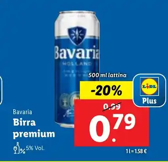 Lidl Bavaria Birra premium 500 ml lattina offerta