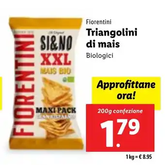 Lidl Fiorentini Triangolini di mais Biologici 200g confezione offerta