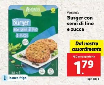 Lidl Vemondo Burger con semi di lino e zucca 160 g confezione offerta