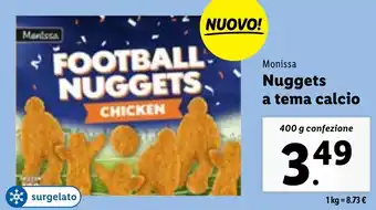 Lidl Monissa Nuggets a tema calcio 400 g confezione offerta