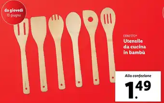Lidl ERNESTO Utensile da cucina in bambù offerta