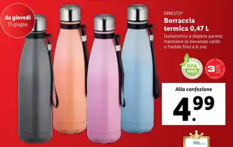 Lidl ERNESTO Borraccia termica 0,47 L offerta