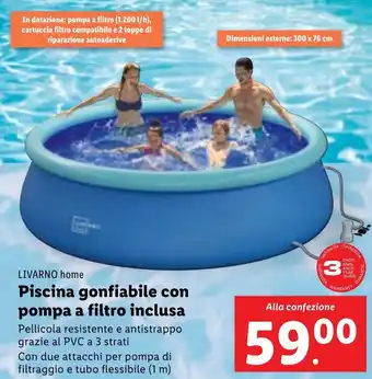 Lidl LIVARNO home Piscina gonfiabile con pompa a filtro inclusa offerta