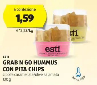 ALDI ESTI gr CON PITA CHIPS cipolla caramellata/olive Kalamata 130 g offerta