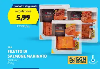 ALDI BBQ FILETTO DI SALMONE MARINATO gusti vari 250 g offerta