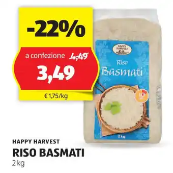 ALDI HAPPY HARVEST RISO BASMATI 2 kg offerta