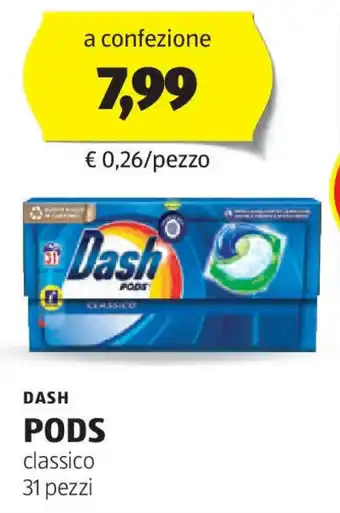 ALDI DASH PODS classico 31 pezzi offerta
