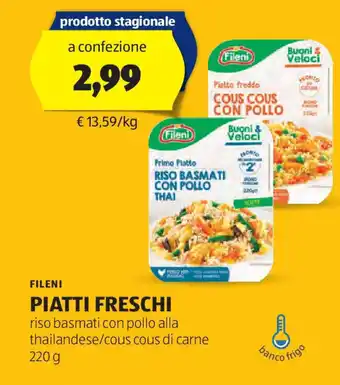 ALDI FILENI PIATTI FRESCHI 220 g offerta