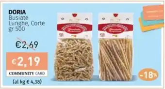 Prezzemolo e Vitale DORIA Busiate Lunghe, Corte gr 500 offerta