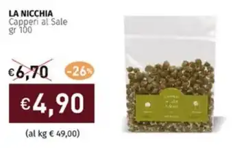 Prezzemolo e Vitale LA NICCHIA Capperi al Sale gr 100 offerta