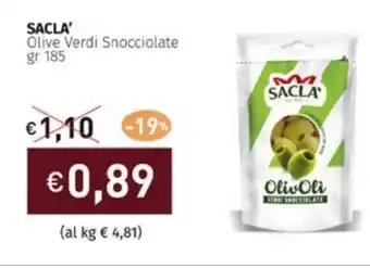 Prezzemolo e Vitale SACLA' Olive Verdi Snocciolate gr 185 offerta