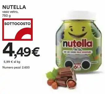 Coop NUTELLA vaso vetro, 750 g offerta