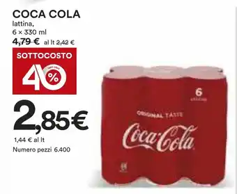 Coop COCA COLA lattina, 6x 330 ml offerta
