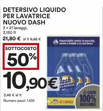 Offerta DETERSIVO LIQUIDO PER LAVATRICE NUOVO DASH 3 × 21 lavaggi ...