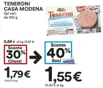 Coop TENERONI CASA MODENA tipi vari, da 150 g offerta