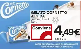 Coop GELATO CORNETTO ALGIDA gusti vari, 6 pezzi, 450 g offerta