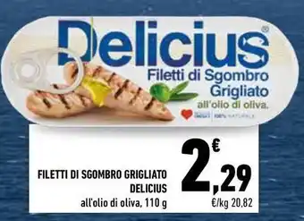 Conad FILETTI DI SGOMBRO GRIGLIATO DELICIUS all'olio di oliva, 110 g offerta