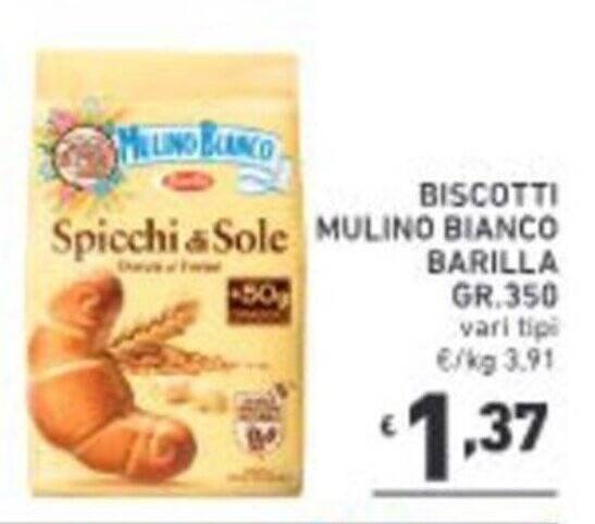 Offerta BISCOTTI MULINO BIANCO BARILLA GR.350 vari tipi nel volantino ...