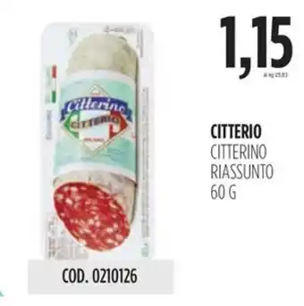 Carico Cash & Carry CITTERIO CITTERINO RIASSUNTO 60 g offerta