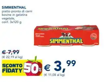 Esselunga SIMMENTHAL piatto pronto di carni bovine in gelatina vegetale, conf. 3x120 g offerta