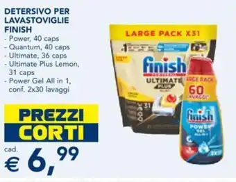 Esselunga DETERSIVO PER LAVASTOVIGLIE FINISH - Power, 40 caps offerta