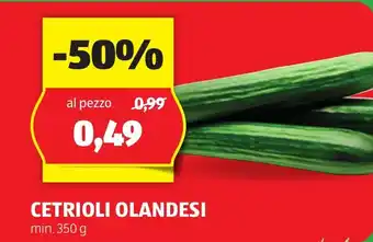 ALDI CETRIOLI OLANDESI min. 350 g offerta