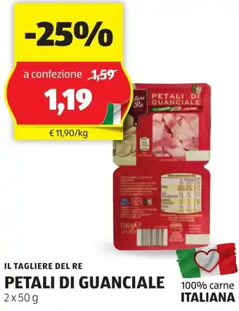 ALDI IL TAGLIERE DEL RE PETALI DI GUANCIALE 2x50 g offerta