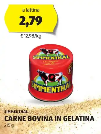 ALDI SIMMENTHAL CARNE BOVINA IN GELATINA 215 g offerta