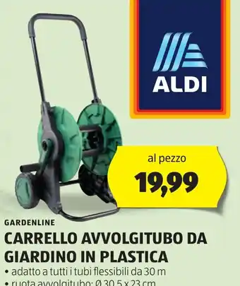 ALDI GARDENLINE CARRELLO AVVOLGITUBO DA GIARDINO IN PLASTICA offerta