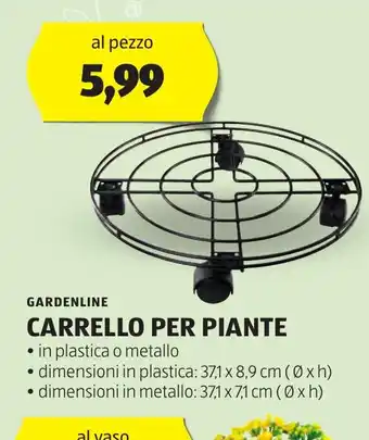 ALDI GARDENLINE CARRELLO PER PIANTE offerta