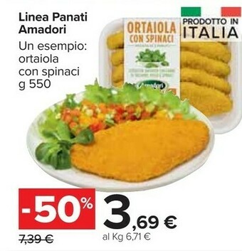 Carrefour Market Linea panati ortaiola con spinaci offerta