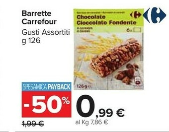 Carrefour Market Carrefour - barrette biologiche di cereali al cioccolato 126 g(ml) offerta