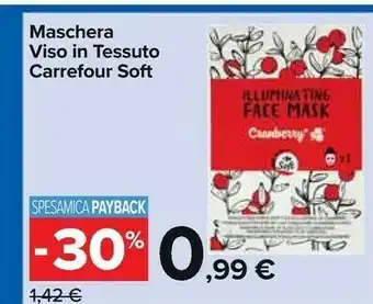 Carrefour Market Carrefour soft maschera viso in tessuto offerta