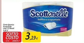 Carrefour Market Scottonelle carta igienica 12 rotoli offerta