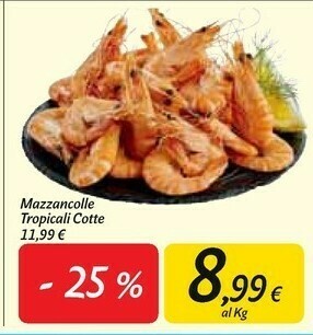 Carrefour Market Mazzancolle tropicali cotte offerta