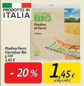 Carrefour Market Carrefour bio piadina di farro offerta
