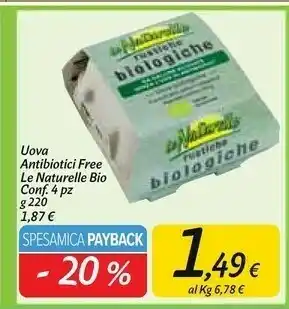 Carrefour Market Le naturelle uova antibiotici free bio offerta