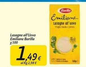 Carrefour Market Emiliane lasagne all'uovo 500 g(ml) offerta