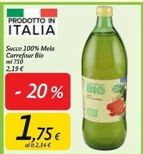 Carrefour Market Carrefour - 100% succo di mela 750 g(ml) offerta