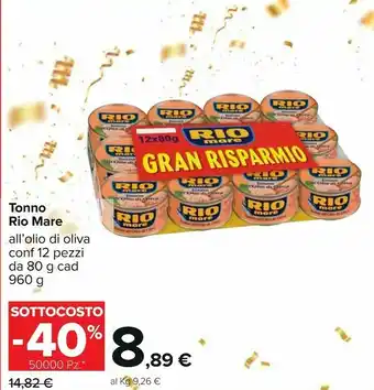 Carrefour Tonno all'olio di oliva offerta