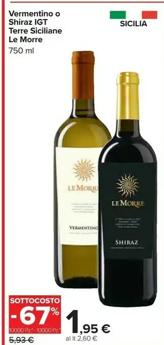 Carrefour Vermentino igt terre siciliane offerta