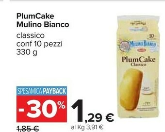 Carrefour Plumcake classico 330 g(ml) offerta