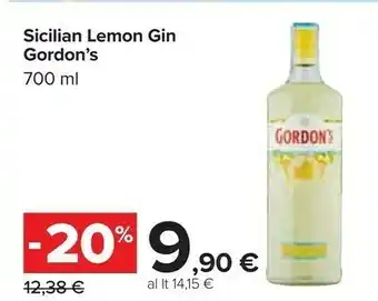 Carrefour Sicilian lemon gin 700 ml offerta