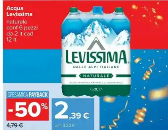 Carrefour Acqua naturale dalle alpi italiane 12000 g(ml) offerta